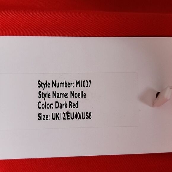 Jarlo Red Fluted Evening Maxi Dress Gown 8 NWT - Picture 4 of 11